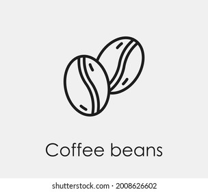 Coffee beans vector icon. Editable stroke. Symbol in Line Art Style for Design, Presentation, Website or Apps Elements, Logo. Pixel vector graphics - Vector