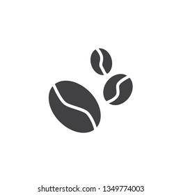 Coffee beans vector icon. filled flat sign for mobile concept and web design. Three coffee beans glyph icon. Caffeine symbol, logo illustration. Pixel perfect vector graphics