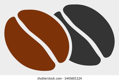 Coffee Beans vector icon. A flat illustration design of Coffee Beans icon on a white background.