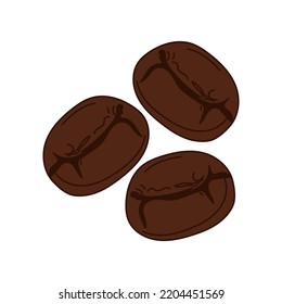 Coffee beans vector icon. Coffee grains isolated on white background. Perfect ingredients vector illustration