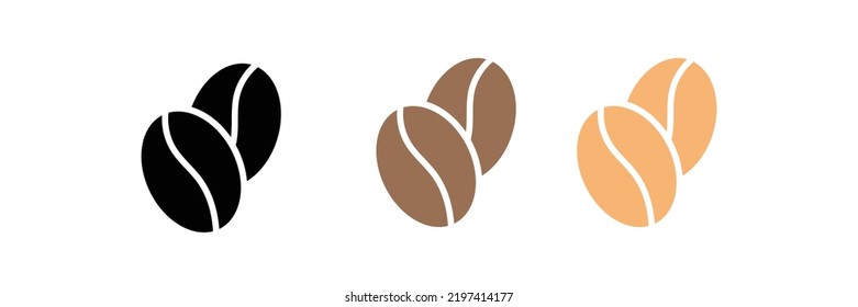 Coffee beans vector icon set. Modern vector design template