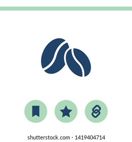 Coffee beans vector icon. Simple flat icon on white background.