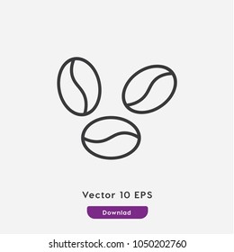Coffee beans vector icon. Coffee symbol. Best modern flat pictogram illustration for web and mobile apps design.