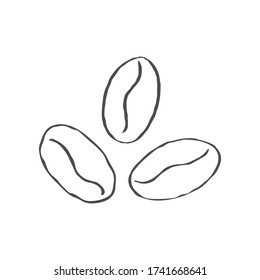 Granos de café. Ilustración vectorial en estilo Doodle para el diseño y la decoración de temas, estilo sencillo