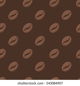Coffee beans. Vector illustration, eps10. Seamless pattern. Brown coffee beans.