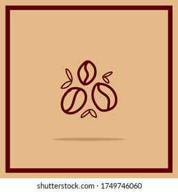 coffee beans vector illustration logo template simple style