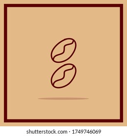 Kaffeebohnen, Vektorgrafik-Logo-Vorlage einfach im Stil