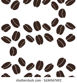 Coffee beans vector isolated seamless pattern 