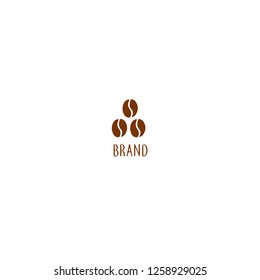 coffee beans vector logo design template. Vector coffee shop labels.Minimalistic vector 