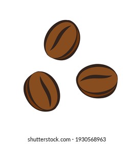 Coffee beans vector. Coffee beans on white background. free space for text.