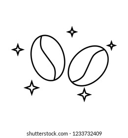 Coffee beans vector outline icon or design element