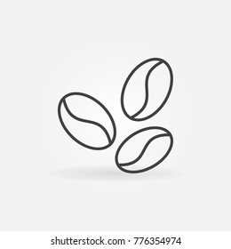 Coffee beans vector outline icon or design element