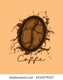 Coffee beans, vector, roasted coffee beans, coffee icon