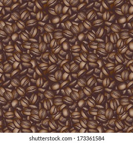 coffee beans vector seamless. Hand drawn illustration