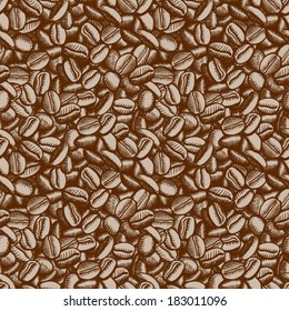 coffee beans vector seamless. Hand drawn illustration