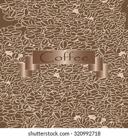 coffee beans vector seamless. Hand drawn illustration