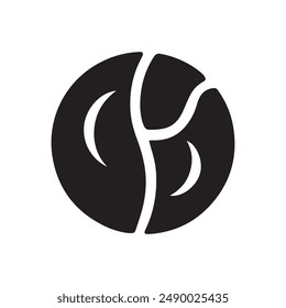coffee beans vector silhouette icon logo design black and white 
