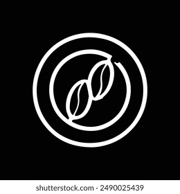 coffee beans vector silhouette icon logo design black and white 