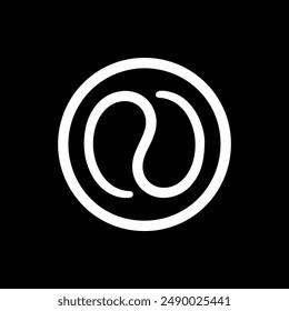 coffee beans vector silhouette icon logo design black and white 