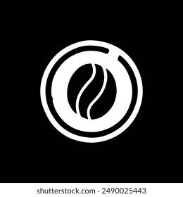 coffee beans vector silhouette icon logo design black and white 