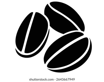 Grãos de café, café - imagem de silhueta vetorial para logotipo, pictograma ou estêncil. Café para estêncil ou ícone