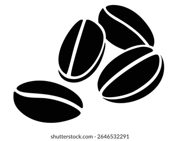 Grãos de café, café - imagem de silhueta vetorial para logotipo, pictograma ou estêncil. Café para estêncil ou ícone