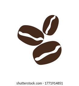 Coffee frijol vectorial icono. Ilustración plana de granos de café aislados sobre fondo blanco.