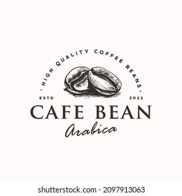 coffee beans vintage hand drawn rustic logo design inspiration