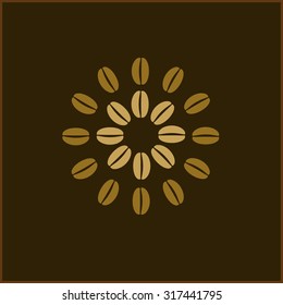 Coffee beans wallpaper. Abstract coffee flower on brown background. Coffee bean background. Coffee beans vector illustration. Elegant simple coffee background. Coffee abstract. Chocolate background. 