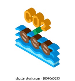 Kaffeebohnen mit Wassersymbol Vektorgrafik. isometrische Kaffeebohnen mit Wasserzeichen. farbige einzelne Symbolillustration