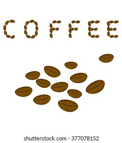 Coffee beans and the word Coffee