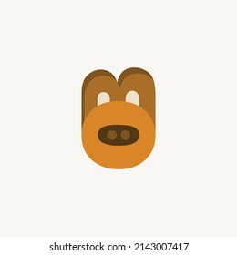 coffee bear logo design, with the letters m and o, there is a coffee bean object. brown color combination.