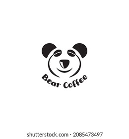 coffee bear logo illustration design vector