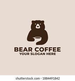 Coffee bear logo mascot design