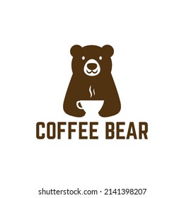 coffee bear logo vector illustration