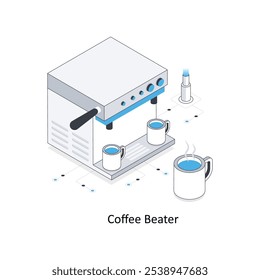 Cafeeiro Beater Cab Localização isométrica stock ilustração. EPS Ilustração do estoque de arquivos