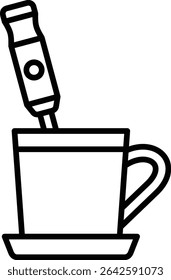 Ícone do vetor do batedor de café. Pode ser usado para impressão, aplicativos móveis e da Web.