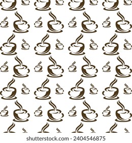 Coffee beautiful seamless pattern repeating abstract vector background