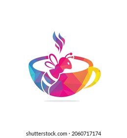 Coffee bee logo inspiration. Cafe or drink design template.