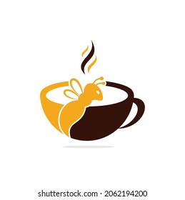 Coffee bee logo inspiration. Cafe or drink design template.