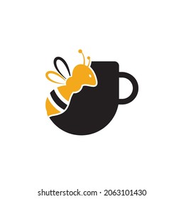 Coffee bee logo inspiration. Cafe or drink design template.