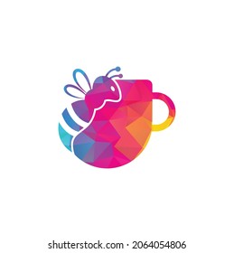 Coffee bee logo inspiration. Cafe or drink design template.