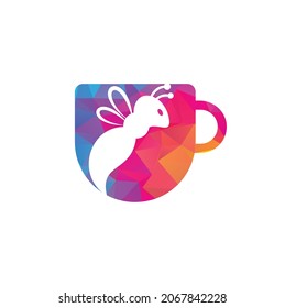 Coffee bee logo inspiration. Cafe or drink design template.