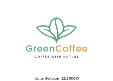  Coffee been and leaf logo for health