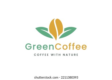 Coffee been and leaf logo for health