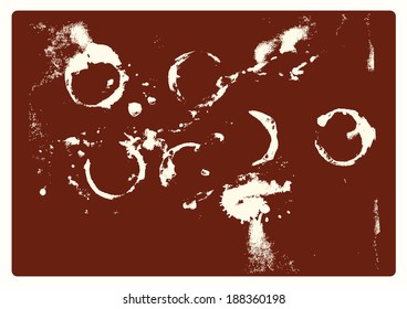 beiger Kaffeefleck auf braunem Hintergrund, Vektorgrafik