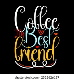 Coffee Best Fiend Calligraphy Vintage Design, Funny People Coffee Lover, Coffee Cup Fiend Gift Tee Clothing