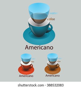 coffee beverage composition on gray background