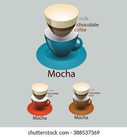 coffee beverage composition on gray background