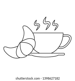 Coffee beverage concept in black and white
